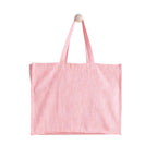 KITES CREATIONS 100% Cotton Shopping Bag, Stylish & Shoulder Tote with Inner Pocket, Perfect for Grocery, Travel, Shopping, Chambray Slub (14”x17.5”x5.5”), Set of 10 - Coral