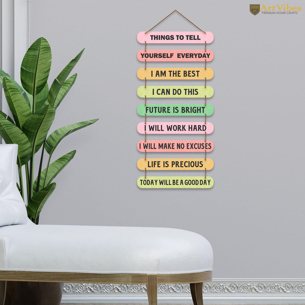 Artvibes Self Motivation Quotes MDF Wood Wall Hanger Ornaments | Quotes Decor Item | Motivational Wall Decor | Wall Poster | Graphic Art | Gift Items | Office Wall Decoration Items (WH_9304N)