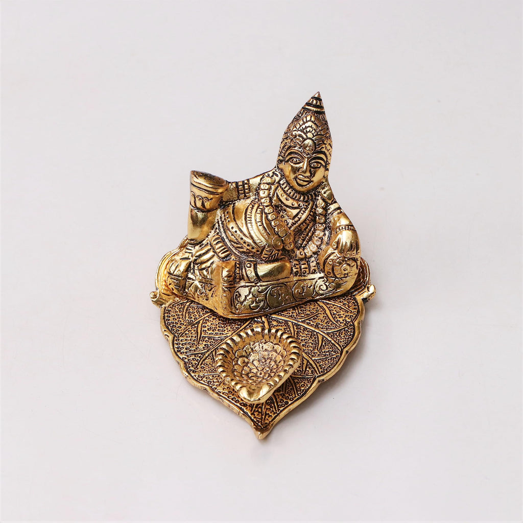 Kridaykraft Metal Kuber Deepam Oil lamp for or Bringing Good Luck, Prosperity and Wealth,