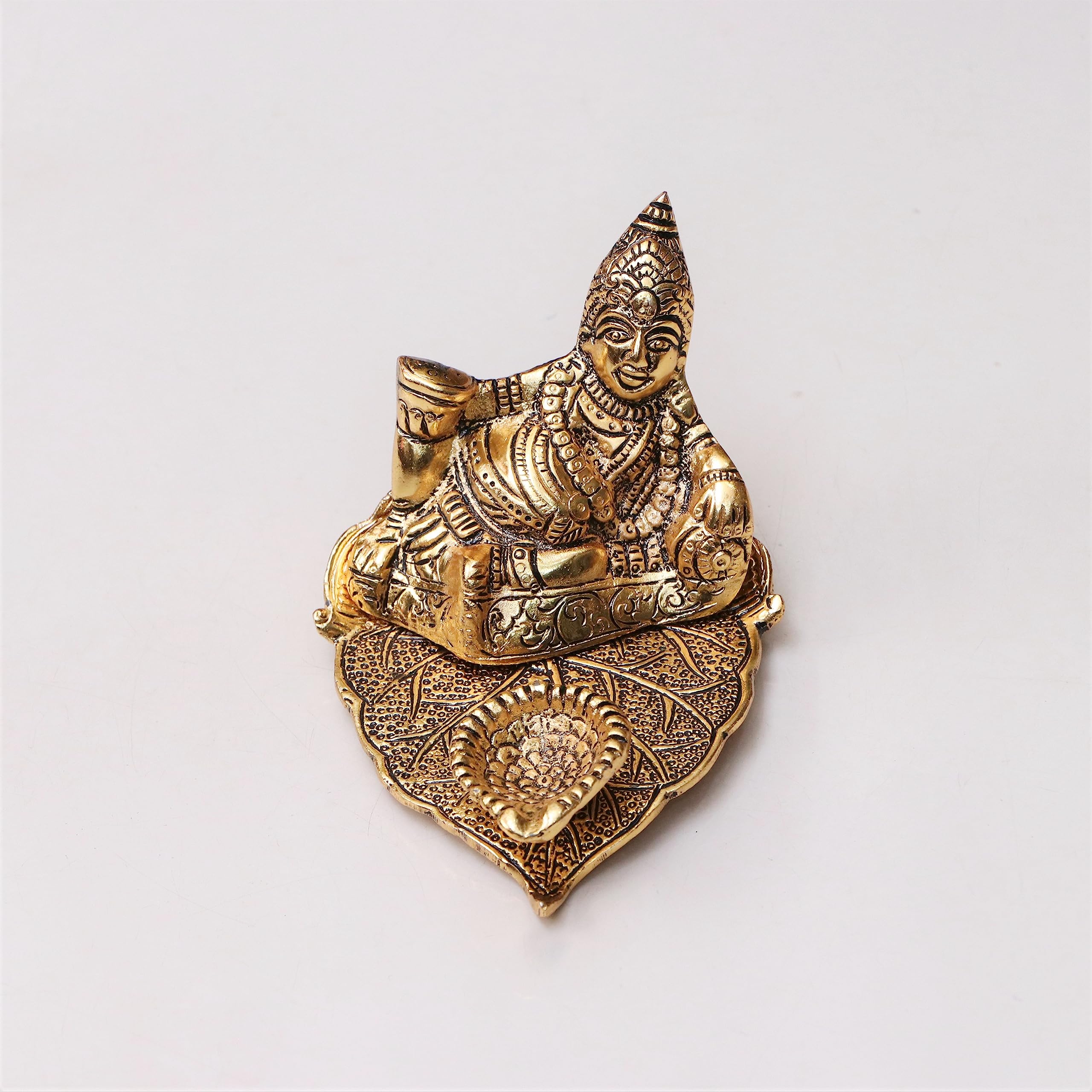 Kridaykraft Metal Kuber Deepam Oil lamp for or Bringing Good Luck, Prosperity and Wealth,