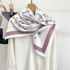 CrossKulture Printed Poly Silken feel Scarf Stole for Women | Stylish, Soft, & Lightweight | Satin Feel Neck, Hair & Head Scarf for Women | Square Silk Stole for Handbag (Colour72)