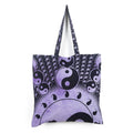 Ravaiyaa - Attitude is everything Cotton Shopping Bag Purse Bags Women Tote Shoulder Handbag (Purple Yin Yang Bag - 4)