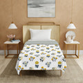 Urban Space 100% Cotton Malmal Single Bed Dohar, All Season Reversible Blanket, Soft, Lightweight and Breathable Ac Dohar/Quilt/Blanket/for Bed, Sofa AC Blanket (58 x 95 inch, Radiance White) Kafalo