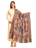 Pashmoda Women Naqshkaar Fine Wool Fabric Pashmina Kalamkari Embroidered Shawl (Size: 40x80in, 101x203cm) KAS17