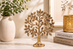 KridayKraft Kalpavriksha Tree of Life Showpiece with Birds, 15 cm Golden Metal Kalpvriksh for Home Mandir, Vastu, Office Table, Housewarming & Diwali Gift