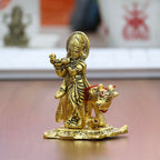 KridayKraft Kamdhenu Cow with Krishna Idol Metal Statue for Pooja & Home Decor,Gau MATA Idol Good Luck,Vastu Showpiece Figurines,Animal Decorative Gifting Item...