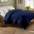 Day Care® Cloud Loom 600 GSM Filling Microfiber Comforter | Ultra Warm Heavy Winter Quilt Blanket Rajai | Soft, Fluffy & Hypoallergenic Bedding | 60x90 Single Bed - Navy Blue Kafalo