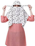 AARKRI SALES Cotton Long Scarf Cum Mask Scarves Usable for Vehicle Driver | White Printed Design | Universal Size | For Girl & Women | Sun Protection Light Weight (Black Heart Short Scarf)