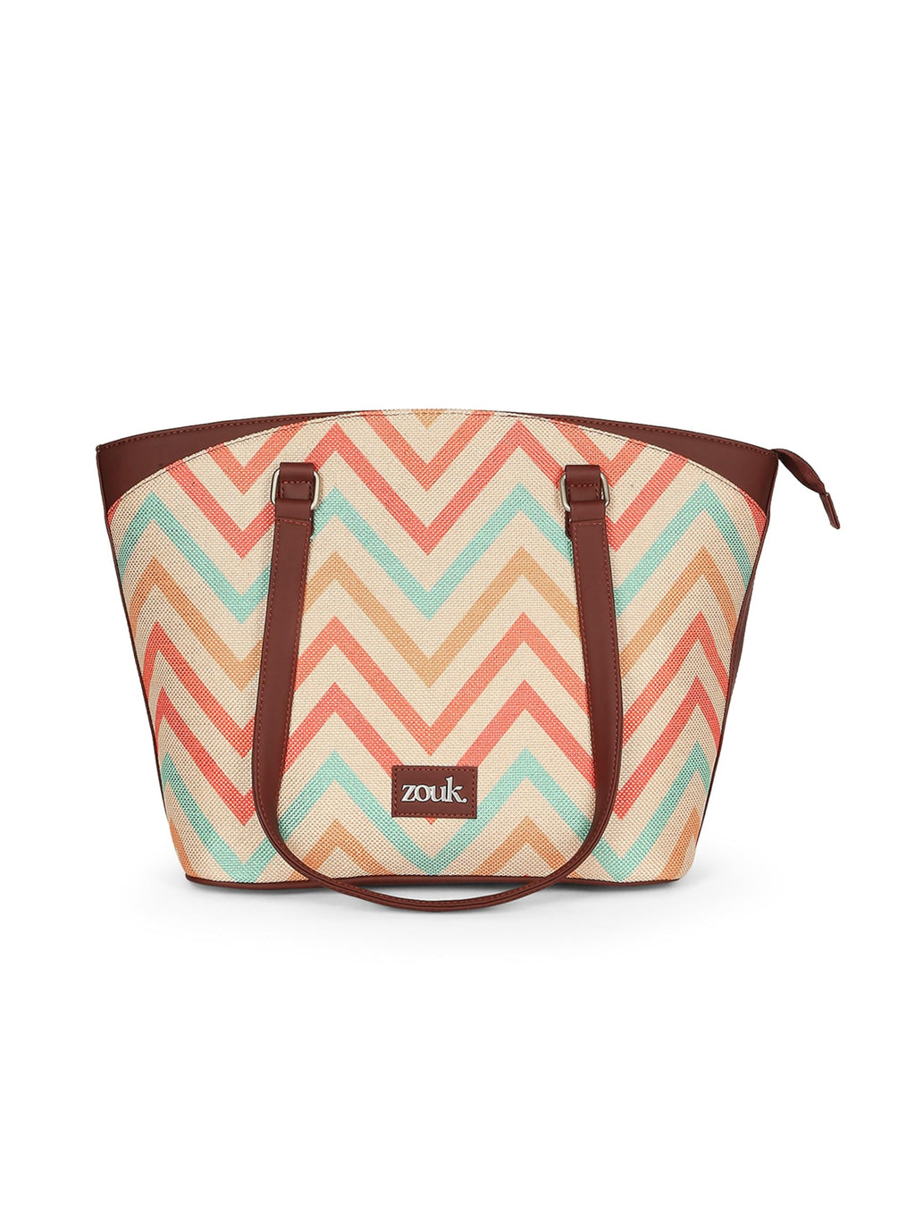 ZOUK WavBeach Printed Vegan Multicolor Classic Travel Tote For Women's Ladies