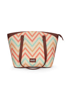 ZOUK WavBeach Printed Vegan Multicolor Classic Travel Tote For Women's Ladies