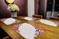 PRAKARTIK BY INDUARTS Floral Bunch Eco-Friendly Cotton Dining Rectangular Table mats - Reusable, Machine Washable, Everyday Use Red & Black Placemats, Set of 4 (33x47 cm) Kafalo