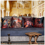 Vendola Bollywood Series Satin Microfibre 250TC Cushion Covers, Multicolor, Set of 4 Pieces (16X16 Inches)