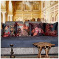 Vendola Bollywood Series Satin Microfibre 250TC Cushion Covers, Multicolor, Set of 4 Pieces (24X24 Inches)