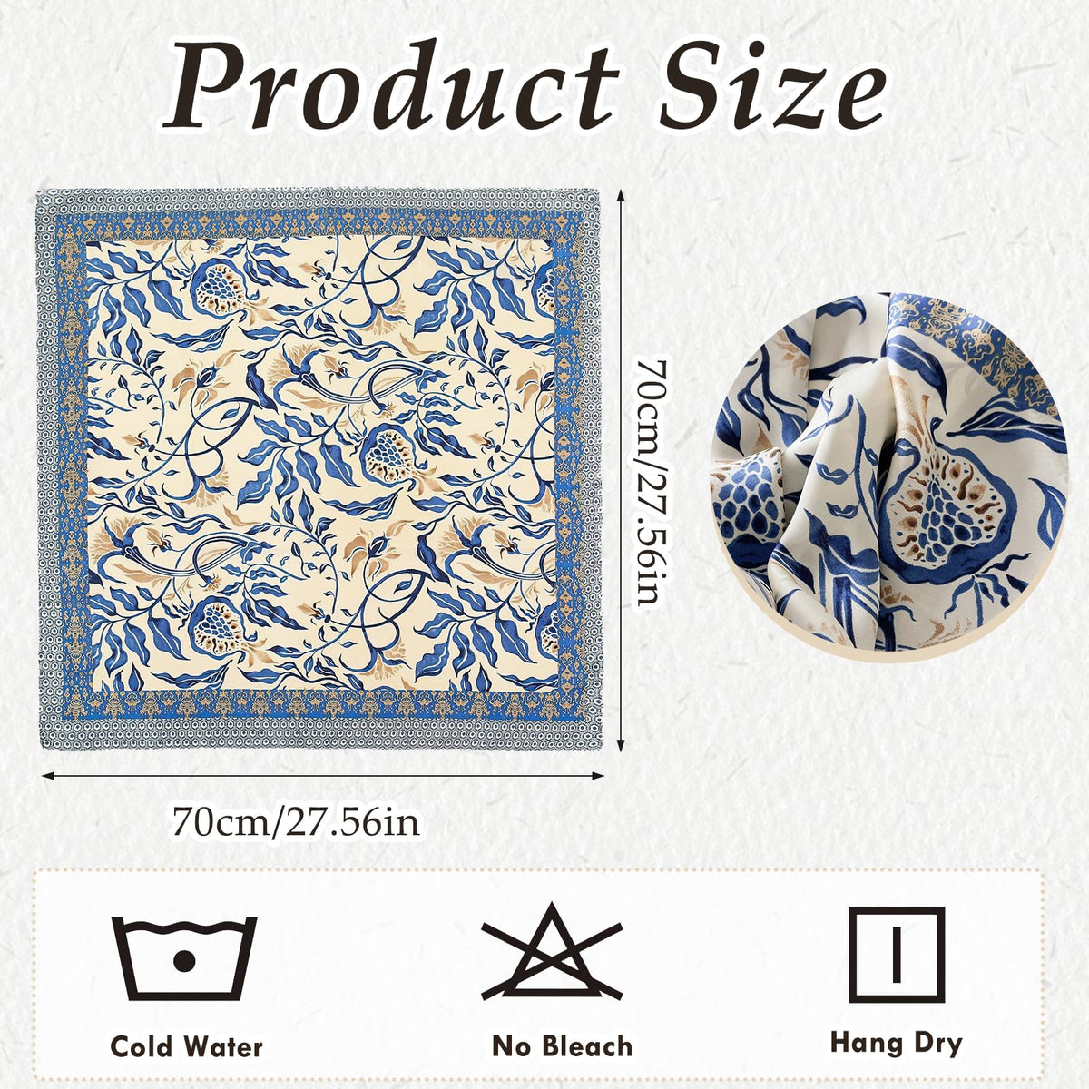 CoolShef Head Scarf for Women Stylish | 27.5 Like Satin Silk Scarf | Printed Square Scarves for Women and Girls | Hair Wrapping, Bandana, Neck & Head Accessories