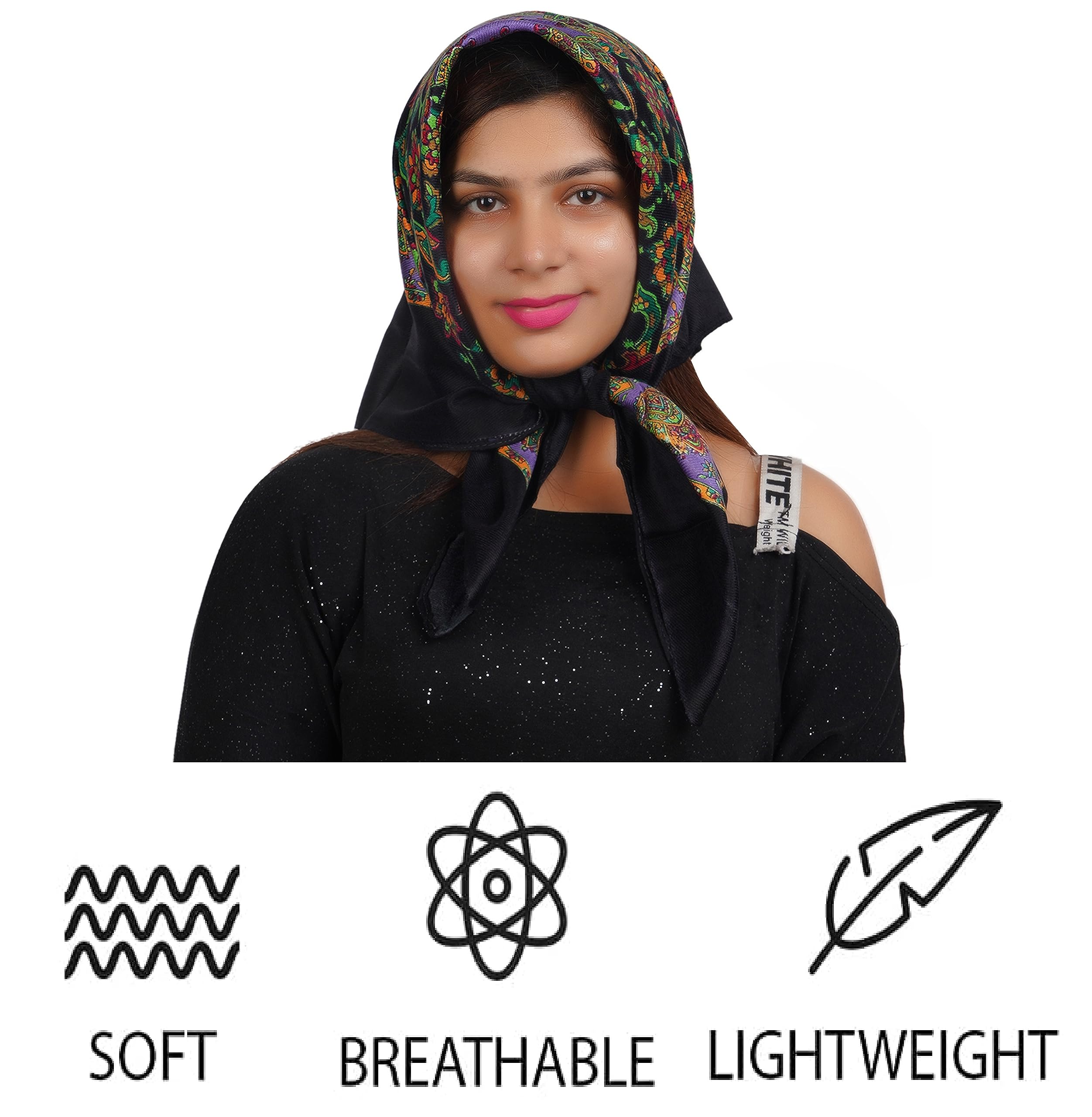 KETKAR female Women's Acrylic Blend Wome Scarf For Winter, Cozy Warm For Winter_Pack Of 1,Black