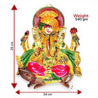 KridayKraft Metal Ganesha ji Statue,Ganpati Wall Hanging Sculpture Lord Ganesh Idol Lucky Feng Shui Wall Decor Your Home, Office,Religious Gift Article Decorative,Showpiece Figurines.