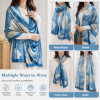 FVALIRD Stylish Scarf for Women Stylish, Long Lightweight Scarf, Floral Print Stole for Office and Travel, 90x180 cm