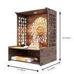 Rellon Industries Temple for Home, Mandir for Home for Pooja Mandir for Home Beautiful Wooden Temple for Home Pooja Stand for Home and Office with LED Spot Light mandir (A4)