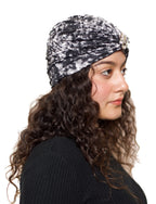 The Headscarves Beautiful Printed Bamboo Viscose Headscarf with Brooch – Stylish Chemo Headwear for Women, Hijab Head Wrap, Cancer Turban Scarf, Breathable Head Cover for Hair Loss Grey