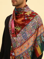 Pashmoda Men Royal Fine Soft Bamboo Fibre Stole, Multicoloured Design, Evening Wrap, Luxury Pashmina Style Scarf, Wrap, Sustainable and Natural Fabric (Size 28x80, Brown colour) MISST31