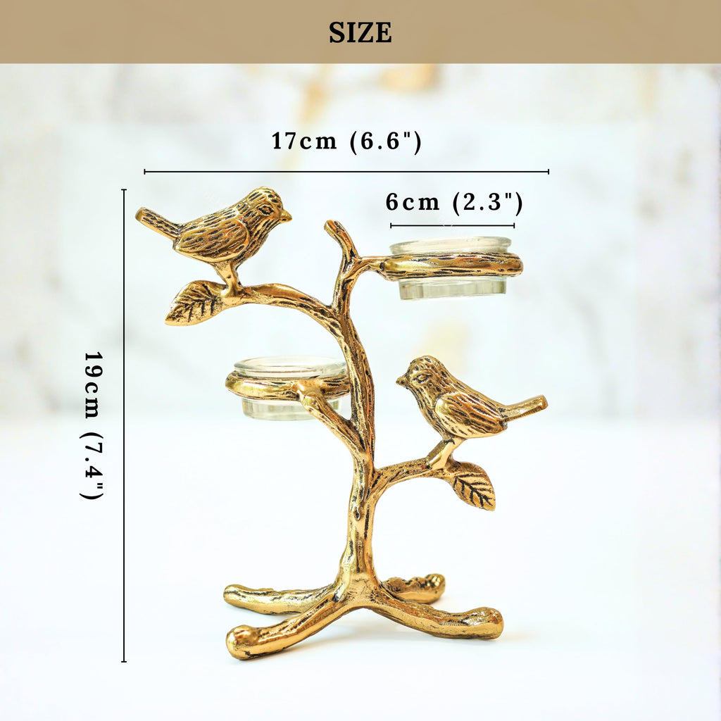 BEHOMA Love Birds Tea Light Candle Holder - Pack of 5