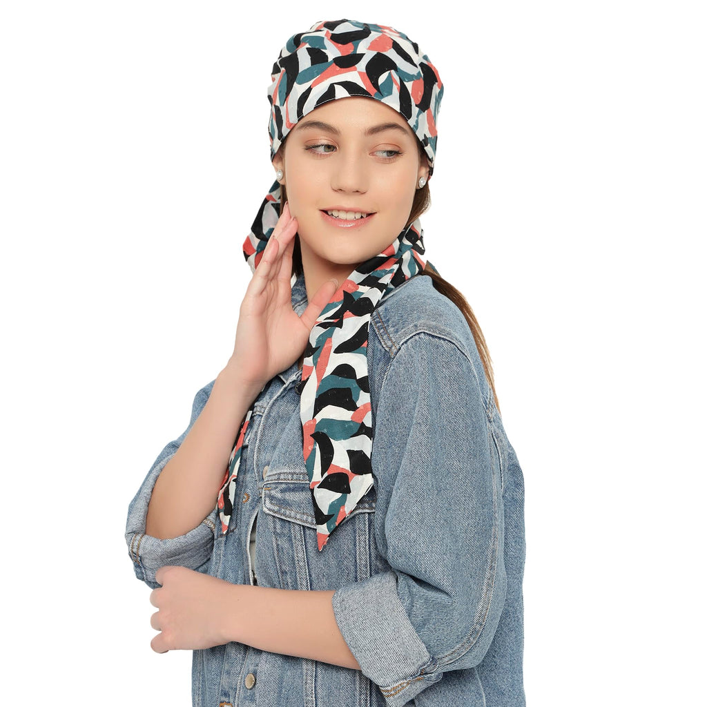 The Headscarves Premium Cotton Printed Headscarf for Women – Soft Chemo Headwear, Stylish Hijab Cap, Breathable Headwrap for Hair Loss, Modest Fashion Scarf & Cancer Turban