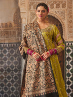 Pashmoda Women Aangan Wool Blend Nalki Embroidered Stole, Shawl and Wrap, Luxury Pashmina Evening Wrap (Size: 71X203 CM)