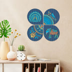 Artvibes Animal with Mandala Pattern Wooden Art Decoration Item for Home | Wood Decorative Items | Modern Decoration | Artwork | Festive Decor | Wall Art Print | Unique Gift Items (WH_8433N), Set of 4