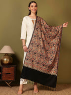 Pashmoda Women Hunar Fine Wool Nalki Embroidered Stole (Size : 28x80in, 71X203cm) EMST02