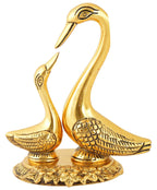 RAJKRUTI Metal Decorative Figurine Love Bird Table Decor (13 x 8 x 14 cm, Gold)