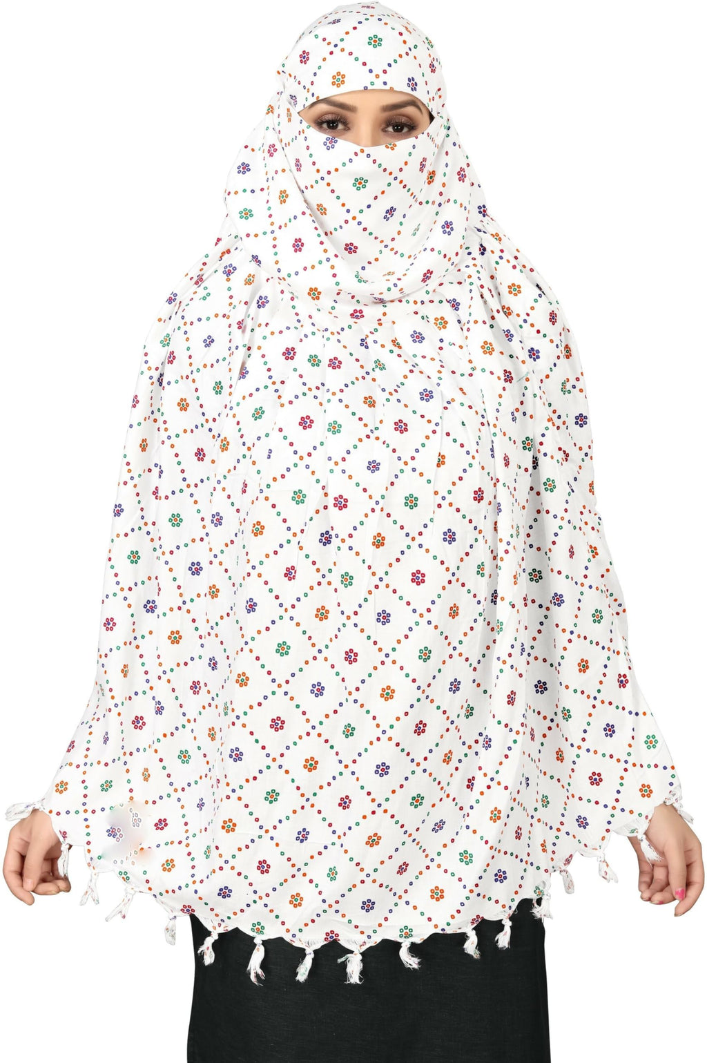 VASTTRAM Women's Pure Cotton Long Scarves Scarf Cum Mask usable for Driver Anti Pollution Full Face Cover With UV Sun Rays Protection