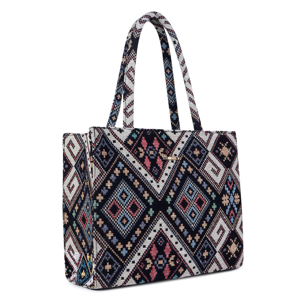 Lady Quinton Stylish Jute Tote Bag For Office and Laptop, Shopping Shoulder Bag, Shoppers Tote Handbags Lightweight Waterpoof Big Size, Grocery Bag, Eco Friendly Bags For Shopping For Women (MULTI)