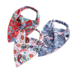 nvgod 3 Pcs Bandanas for Women,Bandana Scarf with Printed Pattern,Boho Triangle Bandana for Women,Flower Headscarf with Elastic Hairbands Retro Hair Accessories for Women and Girls