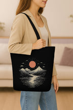 The Purple Tree Eco-Friendly Canvas Tote Bag, Sustainable, Reusable Shopping, Beach, Travel or Everyday Tote, Wide Tote Bag, Midnight Sun