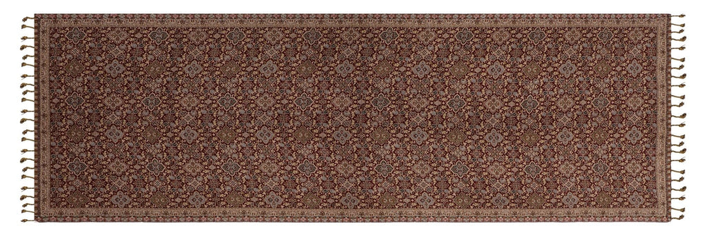 EH REVERSIBLE JAMAWAR MULTICOLOR VISCOSE SILK, FLORAL & PAISLEY SUPER SOFT PASHMINA STOLES/SCARF (FLORAL MAROON)