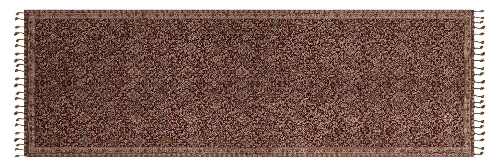 EH REVERSIBLE JAMAWAR MULTICOLOR VISCOSE SILK, FLORAL & PAISLEY SUPER SOFT PASHMINA STOLES/SCARF (FLORAL MAROON)