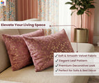 RD TREND® Velvet Rectangular 12x18 Inches Cushion Covers Set of 2 | Throw Pillow Covers for Sofa, Bed & Living Room | Perfect for Home Décor Dusty Rose