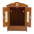 Comert Engineered Wooden Indian Art Work Temple/Mandeer for Home Pooja Mandir (Maroon, 43 Cm)