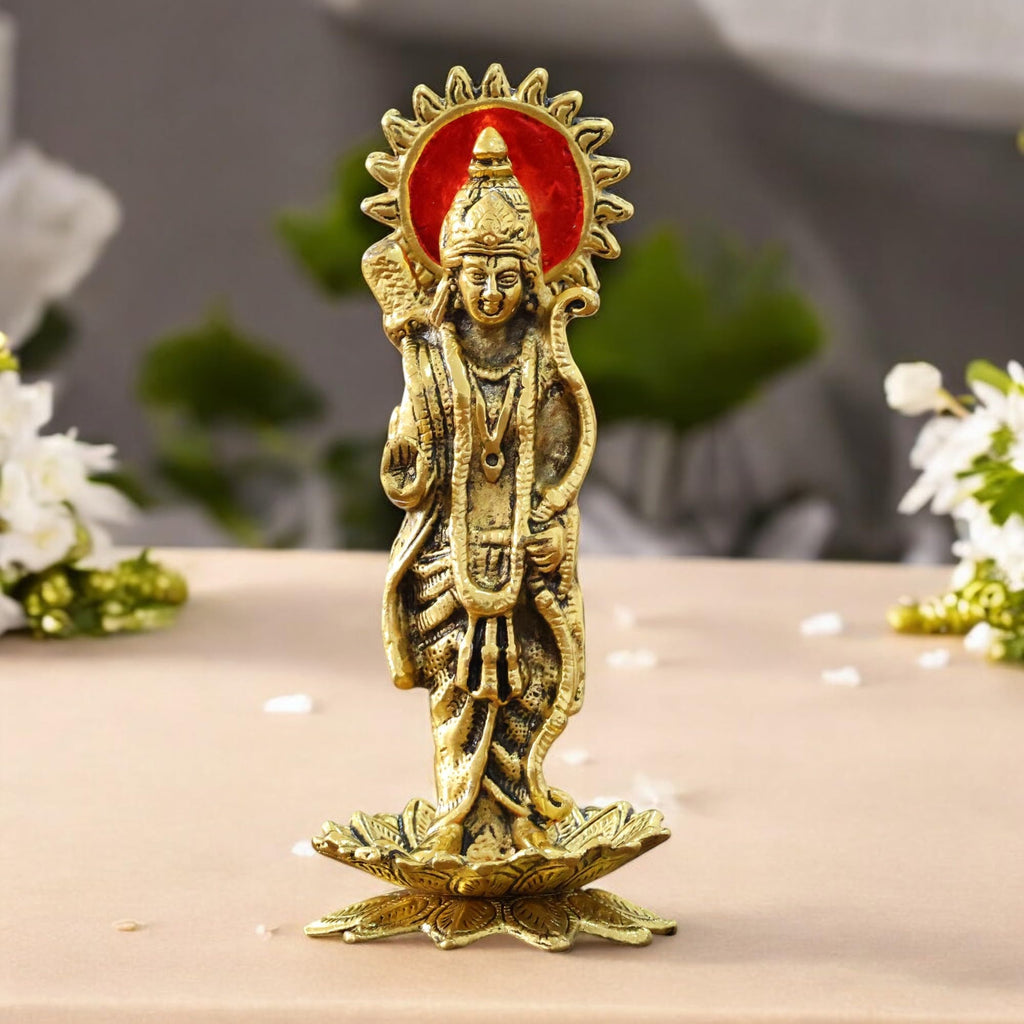 KridayKraft Ram Lalla Idol for Home Metal Ram ji Murti Ayodhya Tample Ramlala Statue Mandir Ayodhya Model God Idols for Pooja Room Home Decor