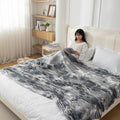 HOKIPO Gradient Fleece AC Throw Blanket Double Bed Queen, 200x230 cm / 6.5x7.5 feet, Grey (AR-5260-GRY) Kafalo