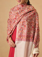 Pashmoda Women Ruhani Fine Wool Nalki Embroidered Shawl (Size: 40x80in, 101x203cm) EMS01