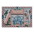 PRAKARTIK BY INDUARTS Bless This Kitchen Eco-Friendly Cotton Dining Rectangular Table mats - Reusable, Machine Washable, Everyday Use Blue Placemats, Set of 4 (33x47 cm) Kafalo