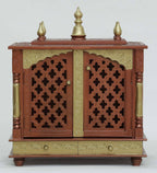 Jodhpur Handicrafts Mango and MDF Wood Home Temple Showpiece, 20x12x24 Inch, Copper and Golden