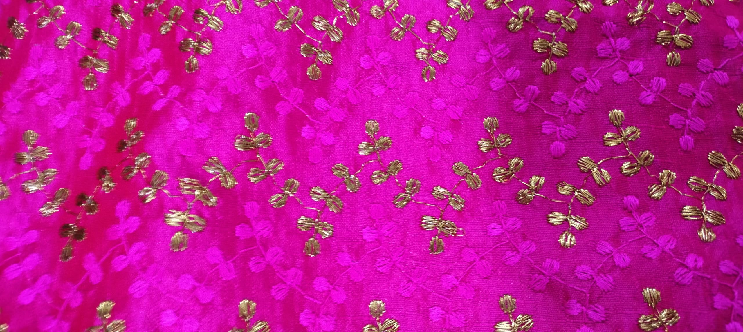 Lakshmi Maa Collection Rumala Double Set with Gajri with 3D Golden Drop Down Design with Golden Outline Gota and Designer 4 PEC