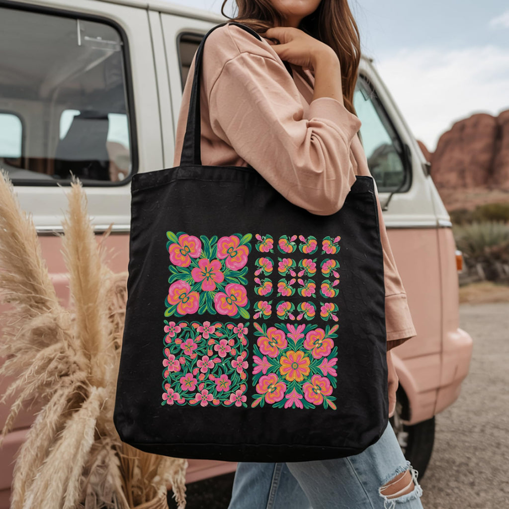 Kaigan Black Premium Tote Bag Printed Designed Canvas Tote Bags For Women, Ecofriendly Cotton Canvas Bag for Girls Tote bag For Shopping, College, Travel, Handbag For Unisex