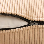 Encasa XO Corduroy Cushion Covers, No Inserts, Set of 2, Beige