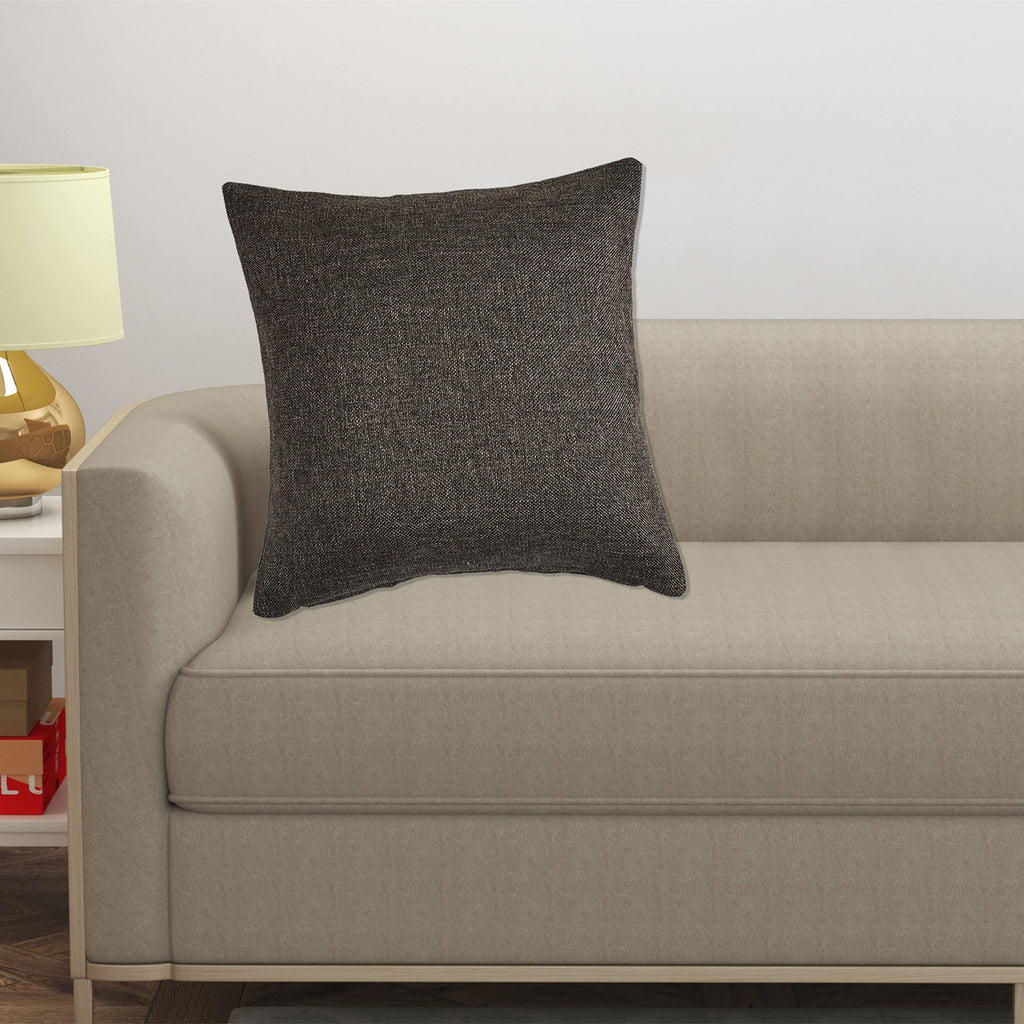 Yellow Weaves Jute Texture Cushion Covers, 24 X 24 Inches, Brown, 1 Piece-250 TC