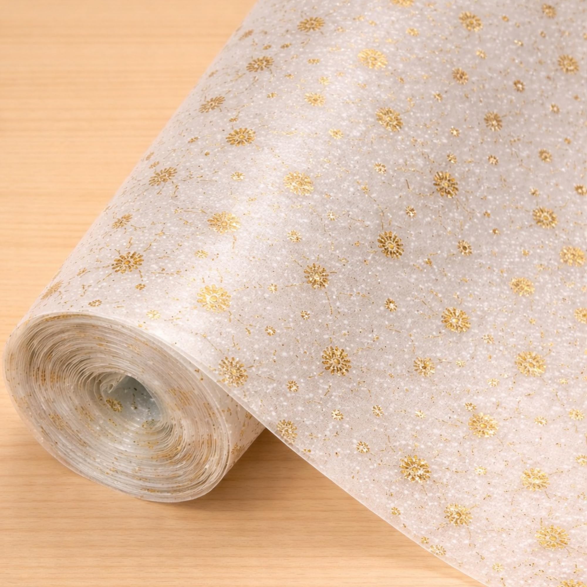 SHOPPOFOBIX Kitchen Mat EVA Food Grade Multipurpose Washable Anti Slip Mat/Sheet for Fridge, Shelf Liner, Table, Kitchen Drawer mat (Golden Mini Flower) Kafalo