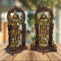 ARTVARKO Brass Lord Bhagwan Vishnu Narayan Lakshmi Statue Idol Murti Holding Gada Conch Shankh Chakra with Garuda for Home Decor Mandir Pooja Laxmi Ji Blessing Height 16 Inches