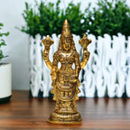 KridayKraft Aluminium Balaji Statue, Venkateswara Idol Lord Thirupathi Murti Lord Balaji Idols, Tirupati Idol God Statue Showpiece, Venkateswara, Home Décor Gifts,Half Gold, 1 Piece